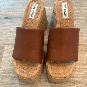 Brown wedge sandals